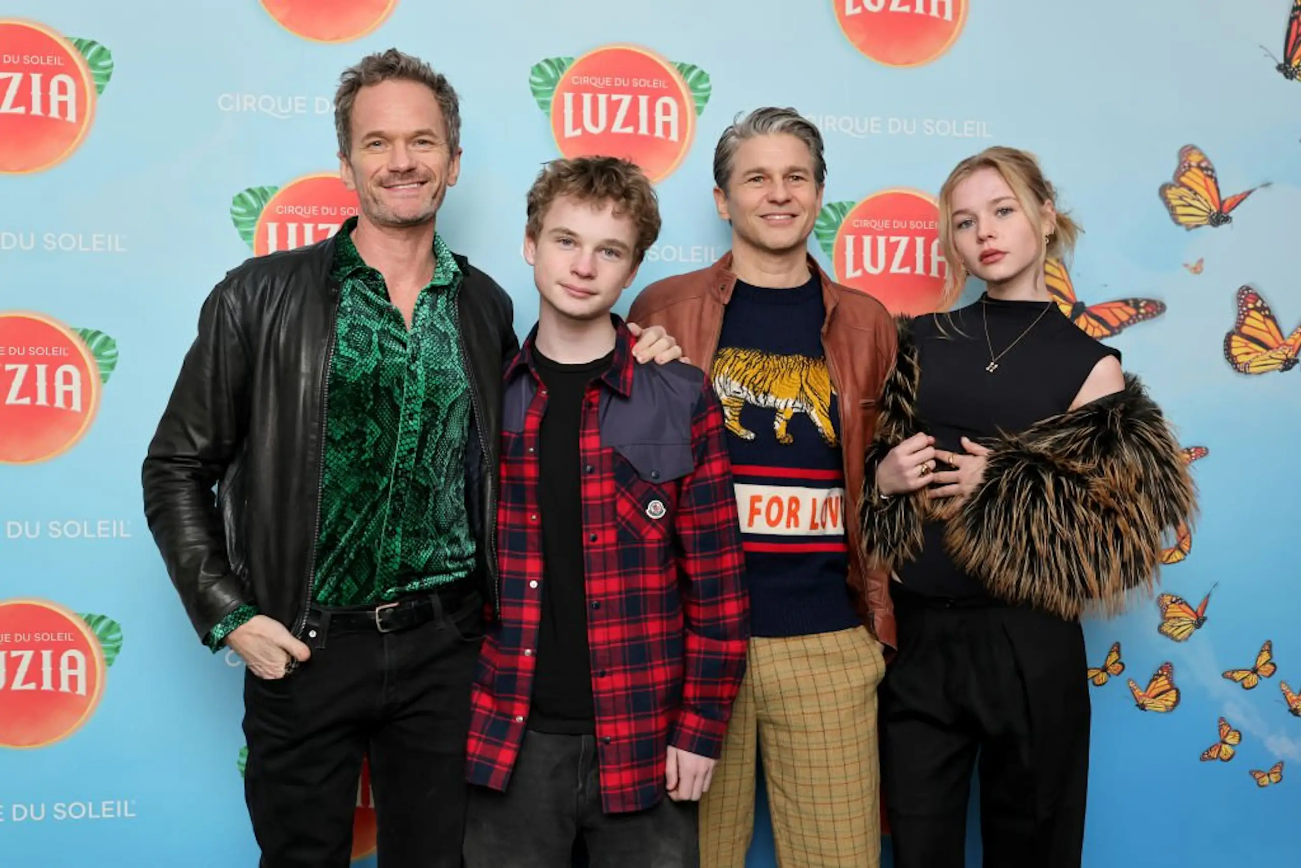 Neil Patrick Harris, Gideon Scott Burtka-Harris, David Burtka, and Harper Grace Burtka-Harris. Credit: Dia Dipasupil / Getty
