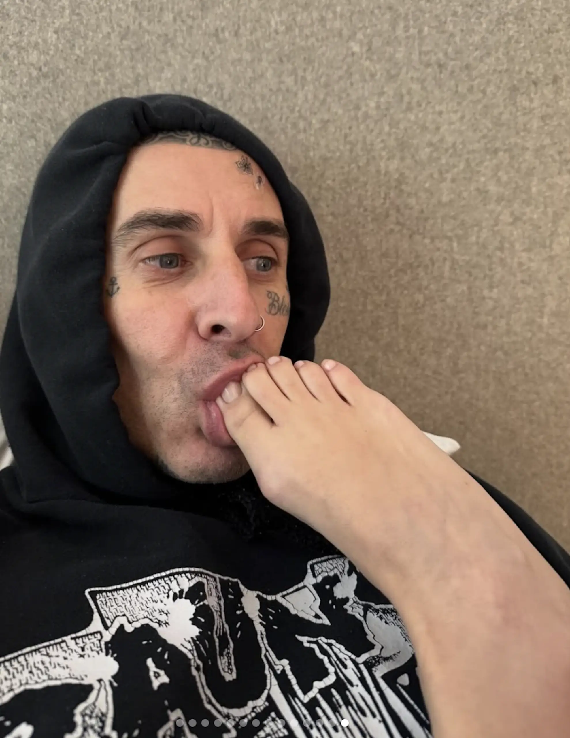 The drummer doesn't shy away from sharing the more intimate moments of his relationship. Credit: Instagram/@travisbarker