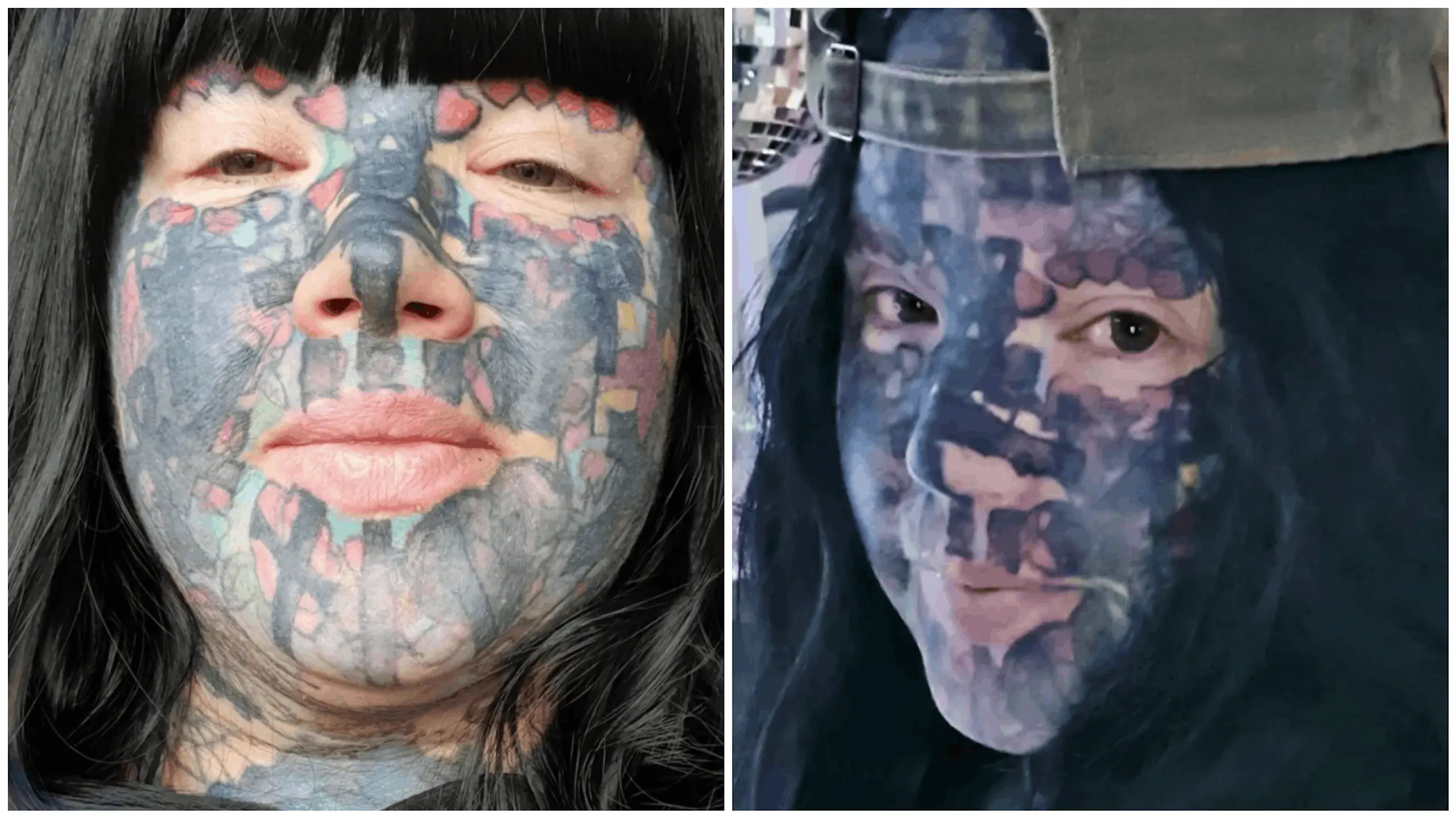 Melissa Sloan reveals how she looked before getting face tattooed. Credit: Melissa Sloan/Facebook