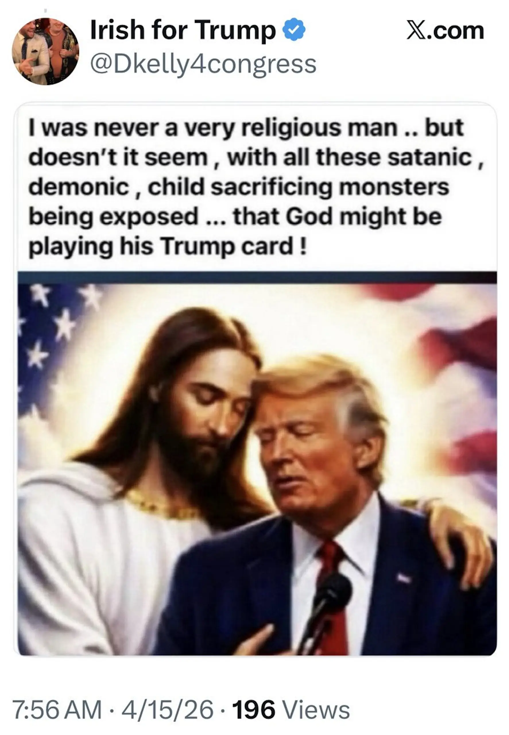 Donald Trump shared the new Jesus picture. Credit: Truth Social