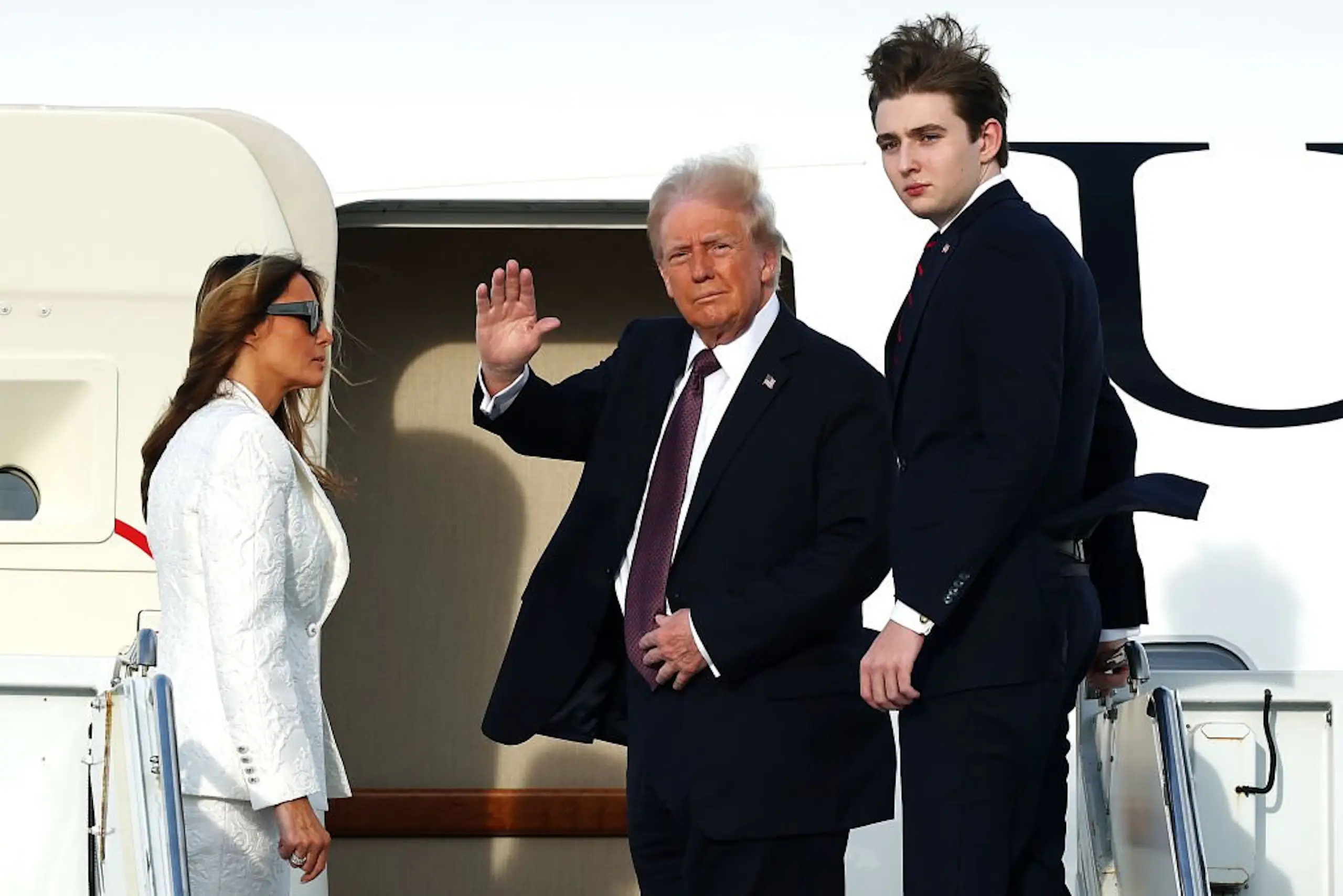 President Donald Trump with his son, Barron. Credit: Michael M. Santiago / Getty