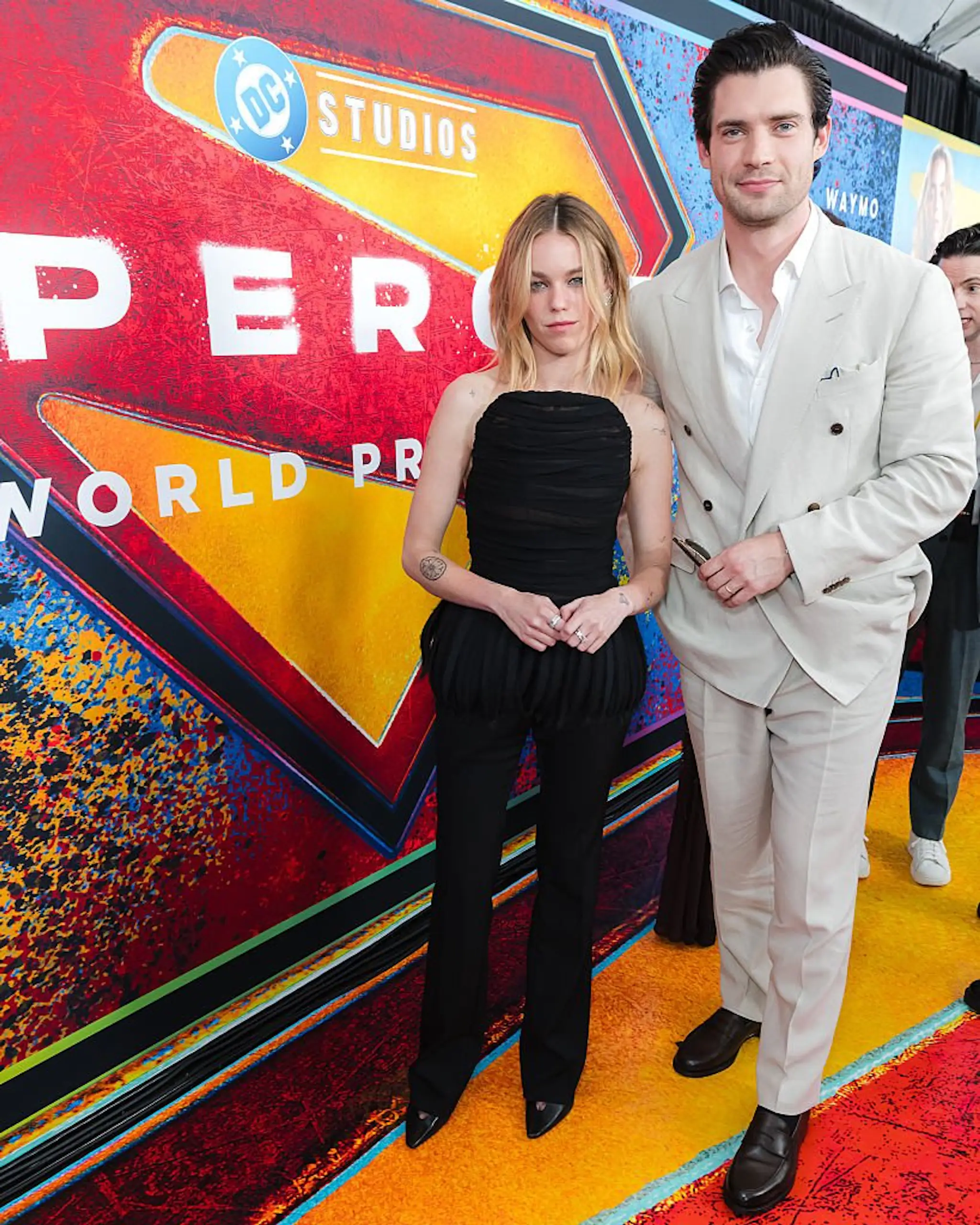 Milly Alcock and David Corenswet at the SUPERGIRL World Premiere. Credit: David Jon / Getty Images 