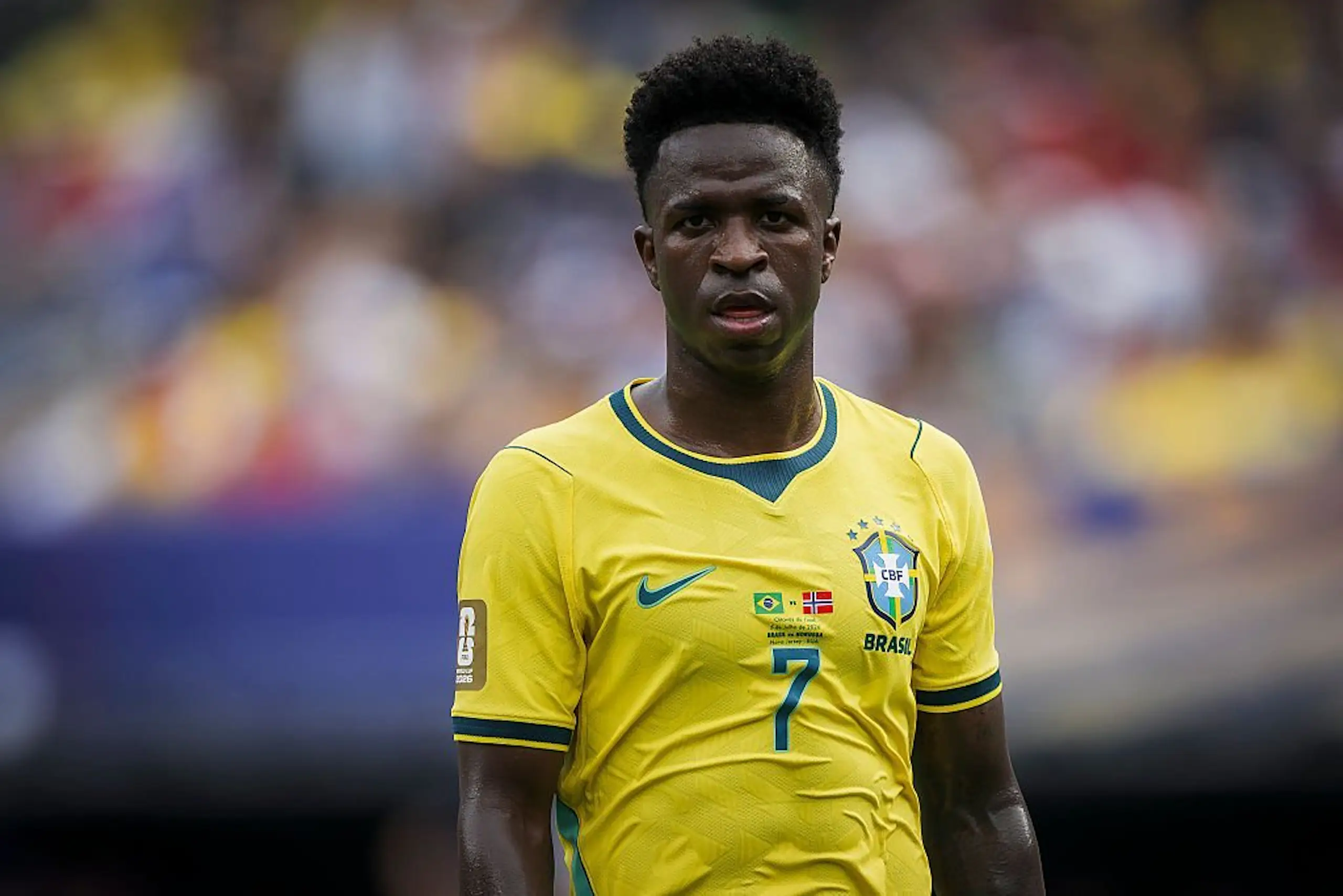 Vinicius Junior of Brazil during the FIFA World Cup. Credit: Nicolò Campo / Getty