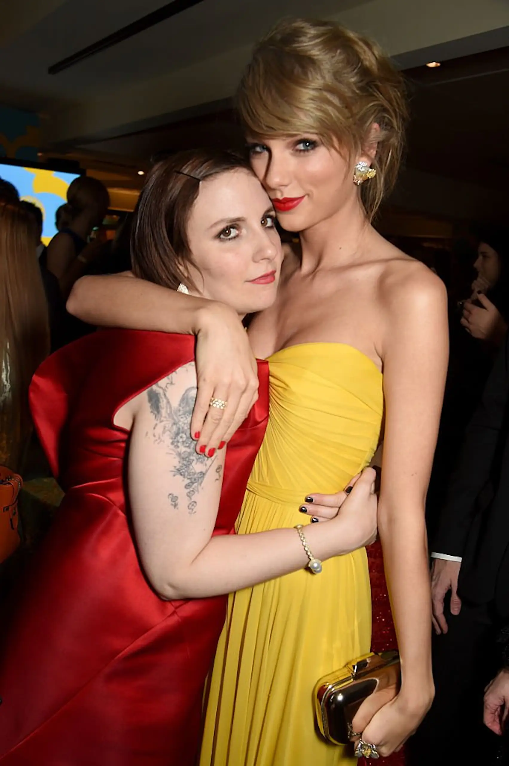 Lena Dunham and Taylor Swift in 2015. Credit: Jeff Kravitz / Getty