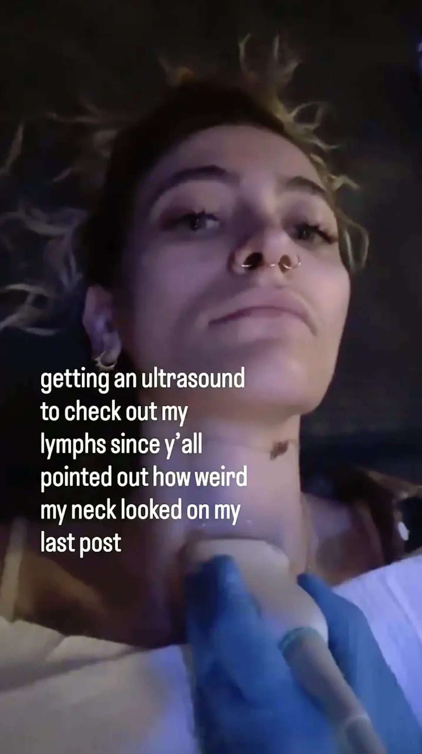 Paris Jackson got an ultrasound on her neck. Credit: Instagram Story