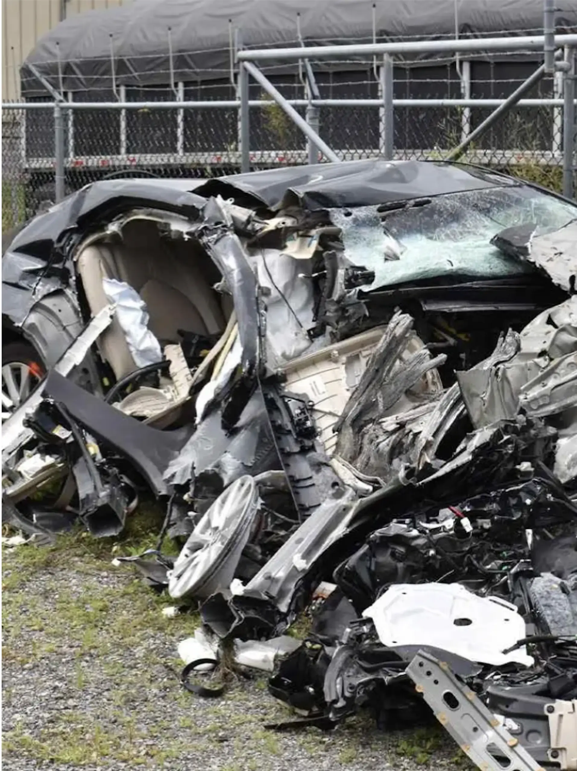 Shirilla's car after the crash that killed two people. Credit: Cuyahoga County Prosecutor's Office