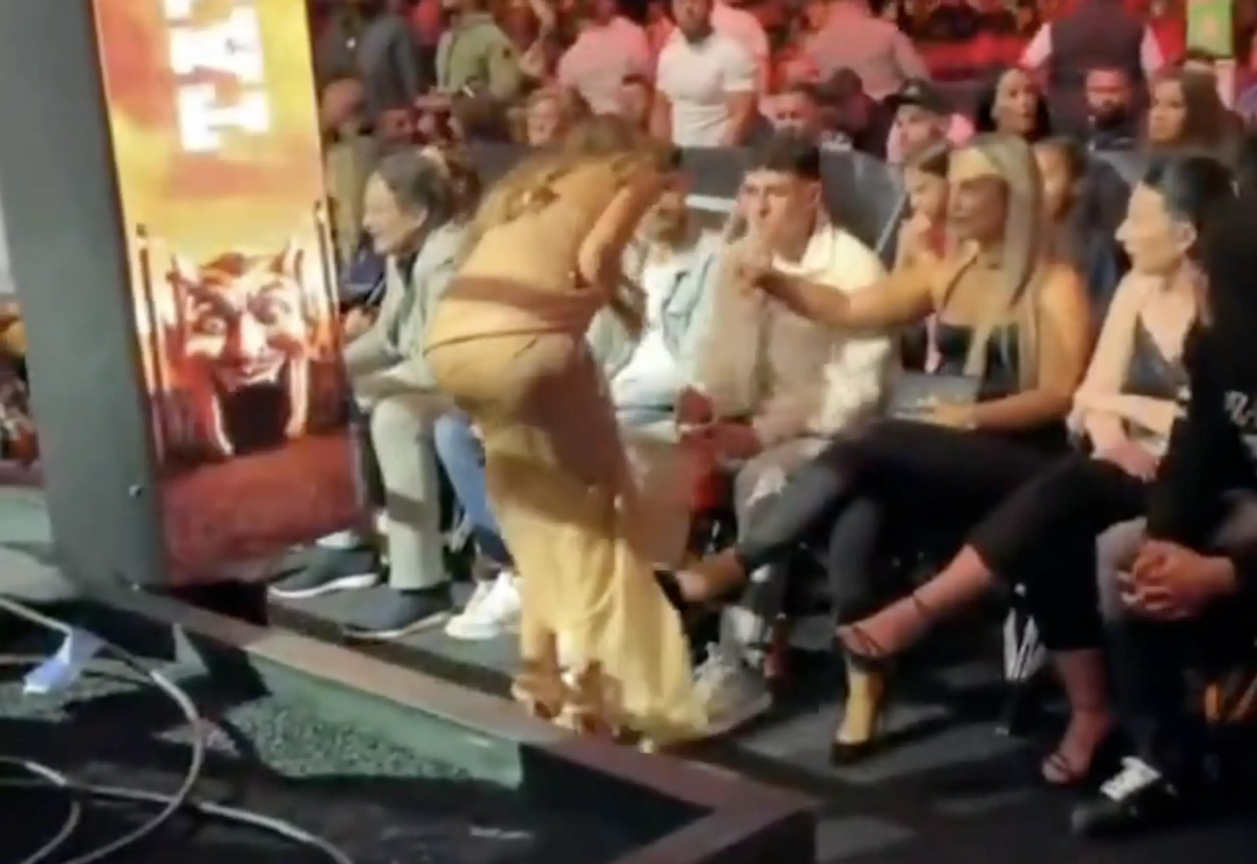 Phil Foden's partner, Rebecca Cooke, stopped Phillips from getting any closer. Credit: X
