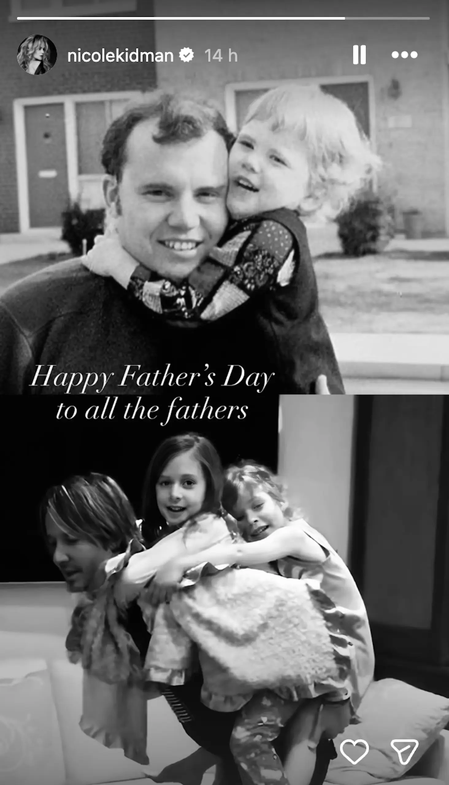 Nicole Kidman shared a Father's Day tribute. Credit: Nicole Kidman / Instagram Story