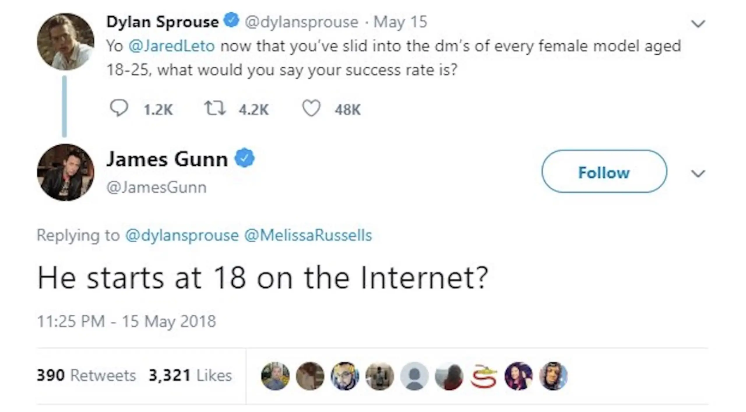 James Gunn's cryptic post in 2018. Credit: X