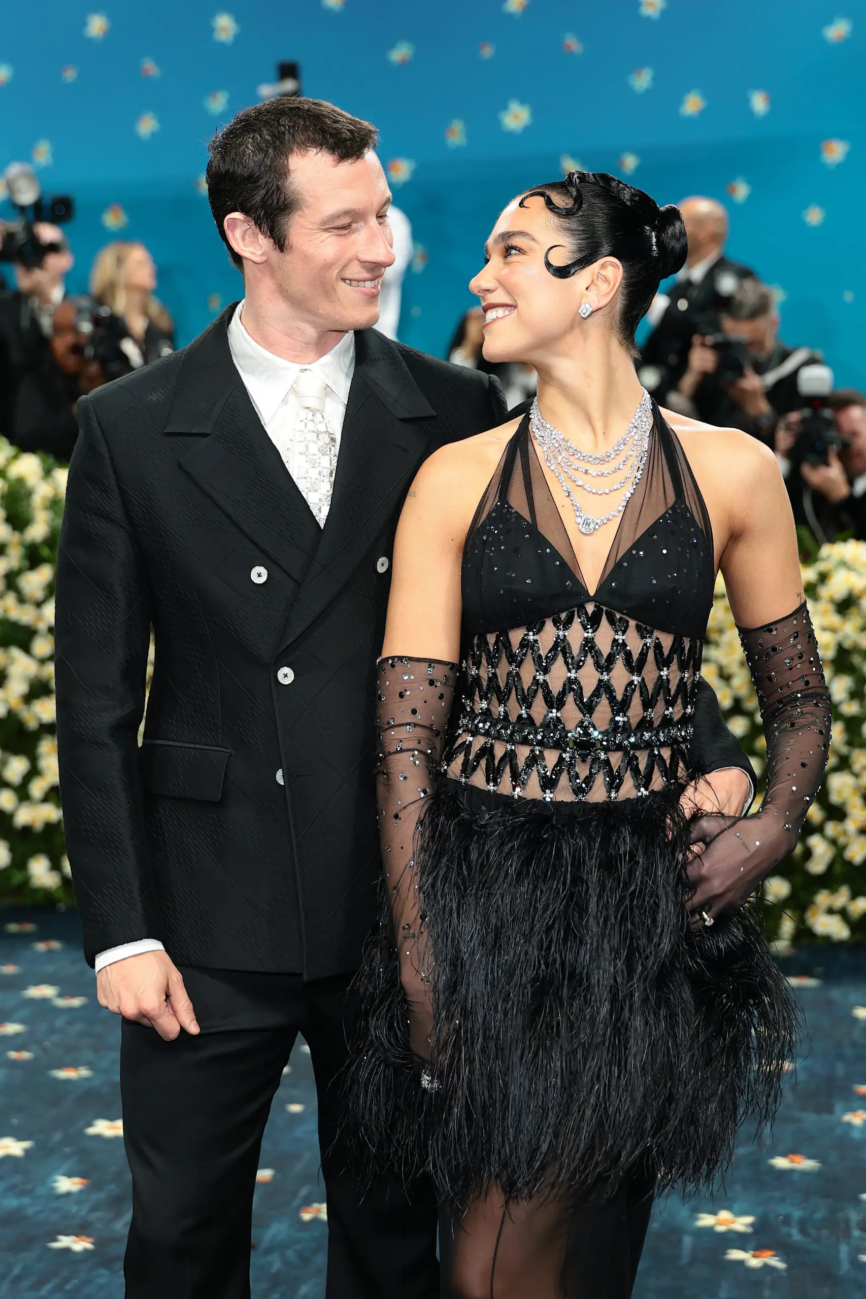 The celebrity couple made it official over the weekend. Credit: Dimitrios Kambouris/Getty Images for The Met Museum/Vogue