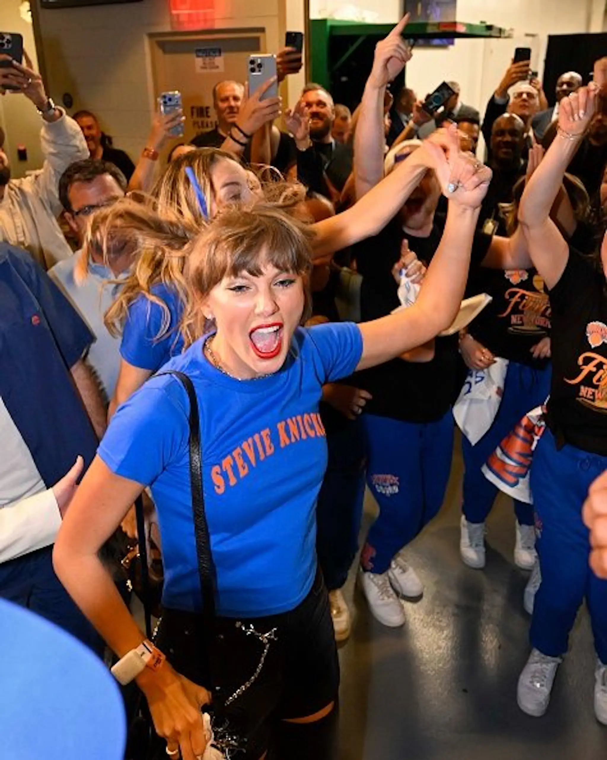Taylor Swift got involved at Madison Square Garden on Wednesday night. Credit: David Dow/NBAE via Getty Images