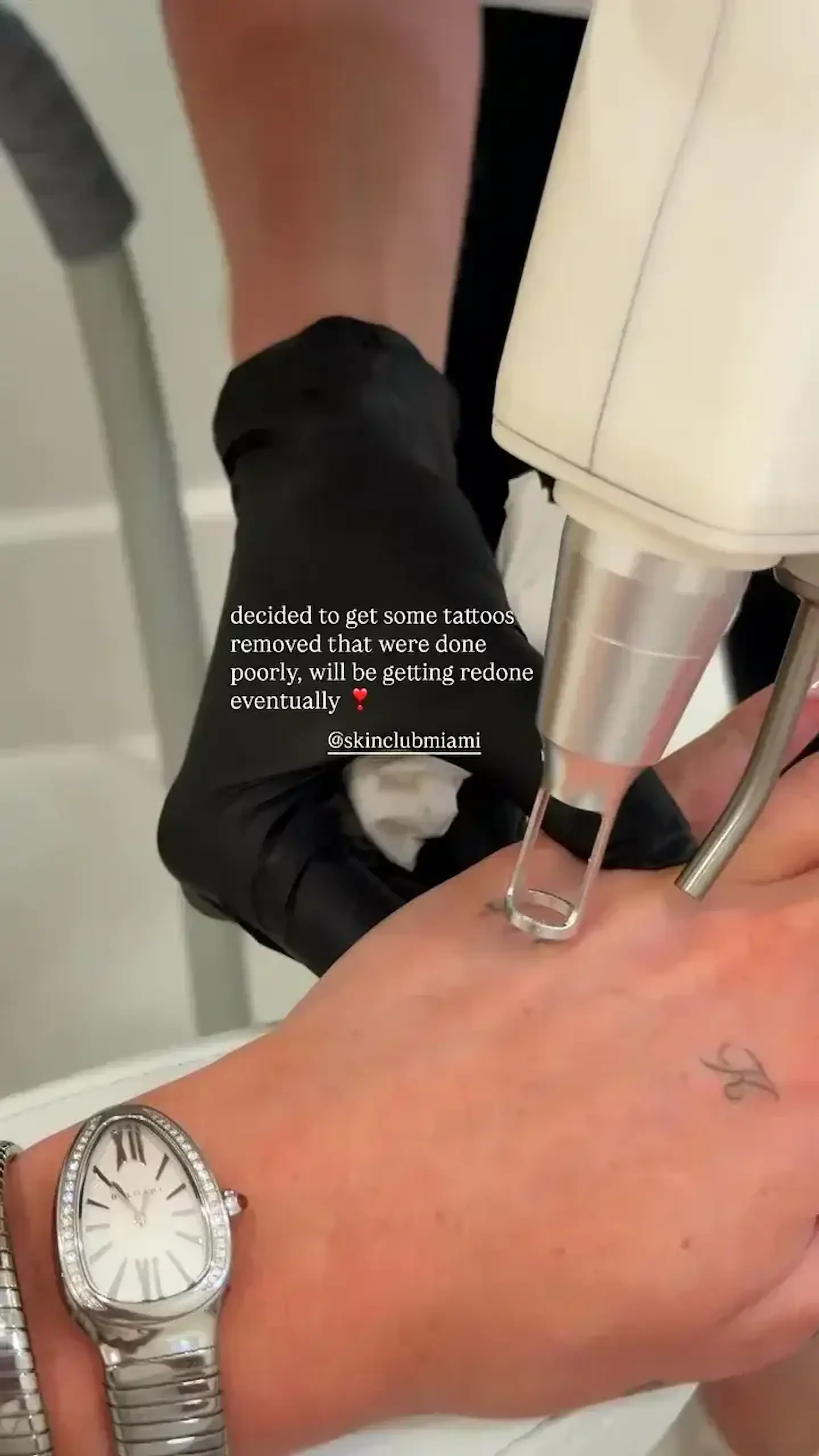 Cassidy shared that she will redo her tattoos. Credit: Kate Cassidy / Instagram story
